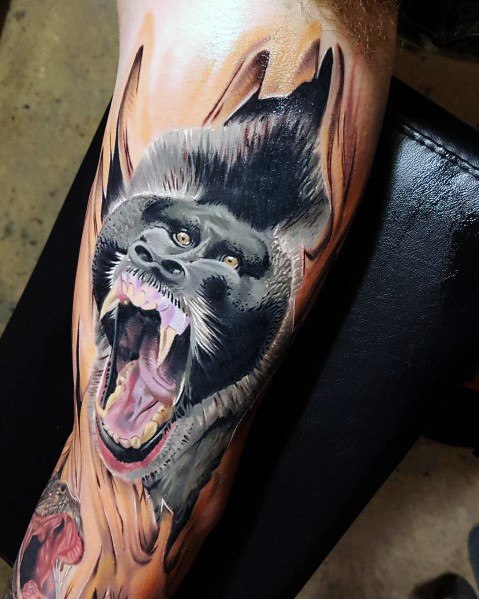Arm baboon tattoo inspiration for men Arm baboon tattoo inspiration for men