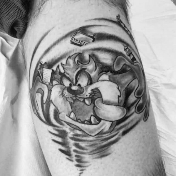 Arm tasmanian devil mens tattoo ideas