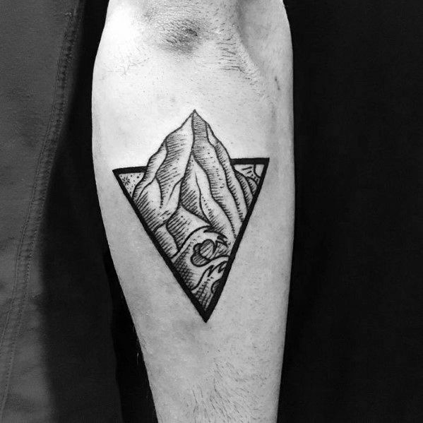 Awesome mountain wave tattoo for men