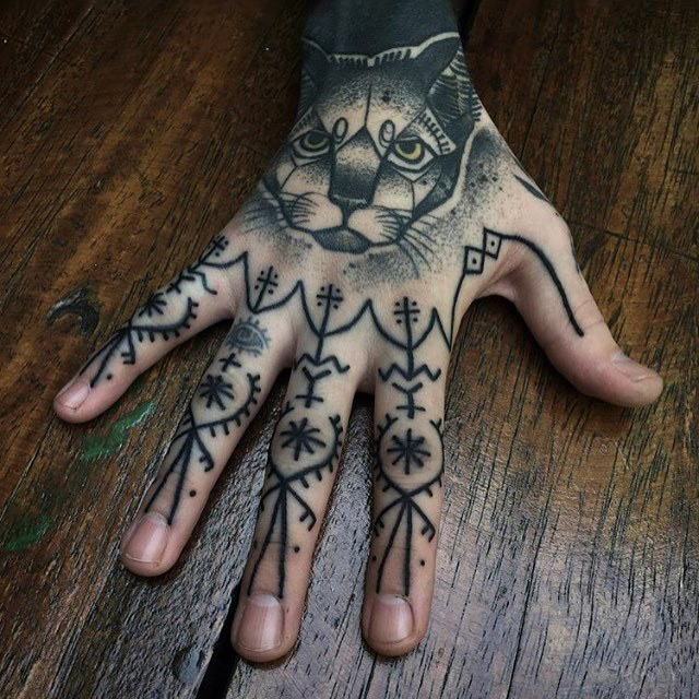 Black Tattoos On Fingers