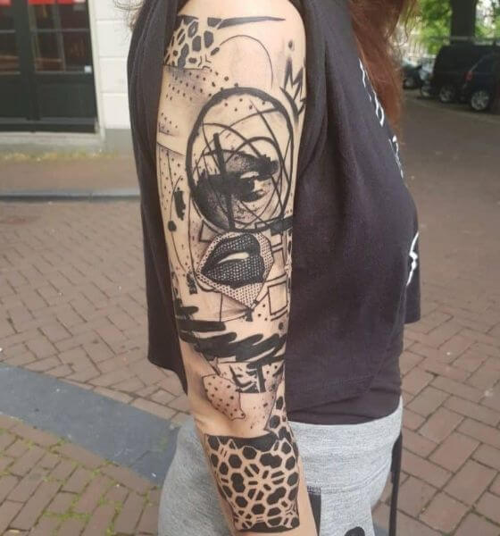 Blackwork Abstract Tattoo on Sleeve