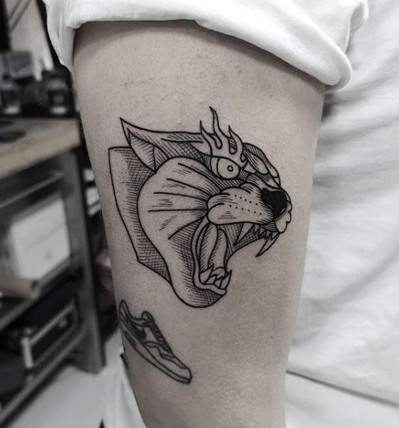 Blackwork Panther Tattoo