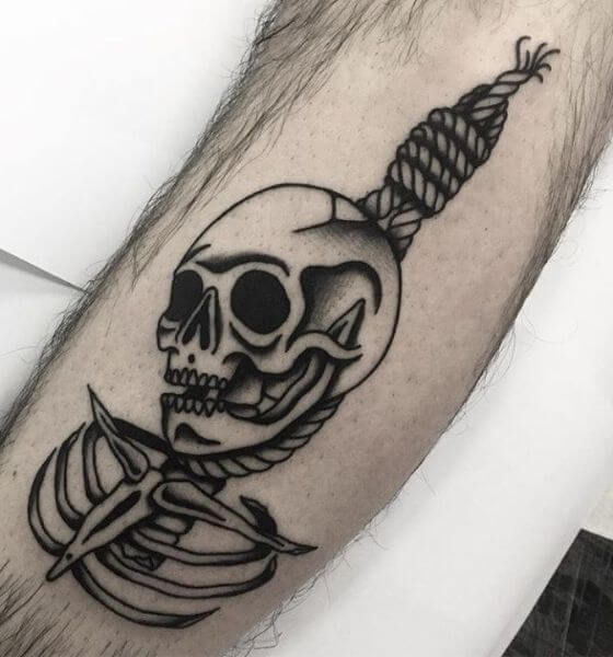 Blackwork Skull Tattoo Design