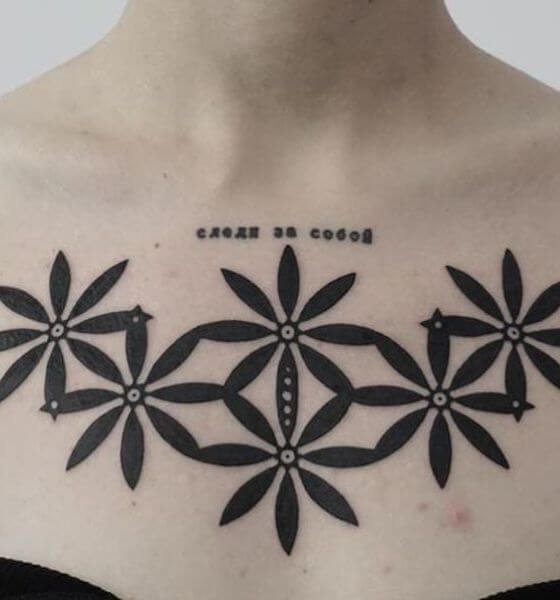 Blackwork Tattoo on Chest