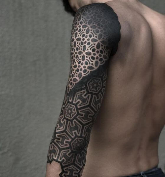 Blackwork sleeve tattoo