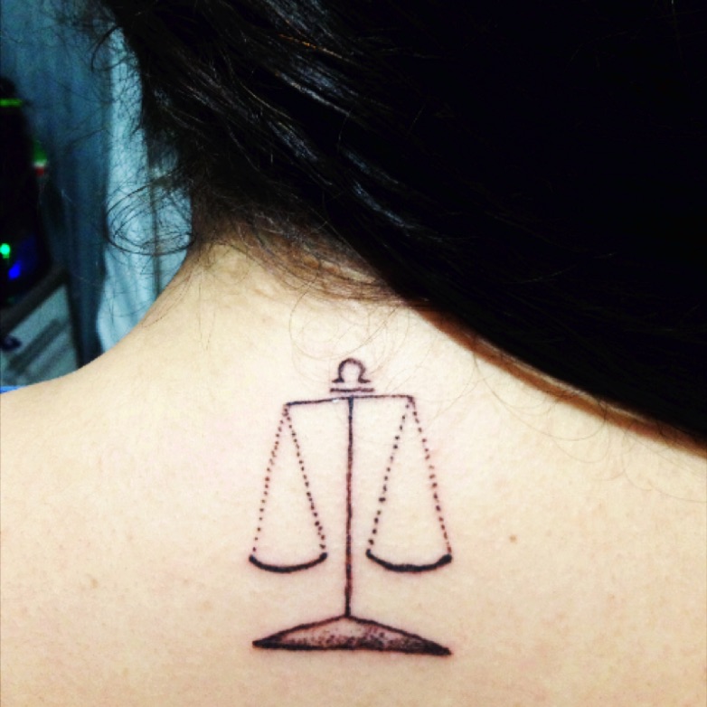 Brain Libra Scale Balance Tattoo