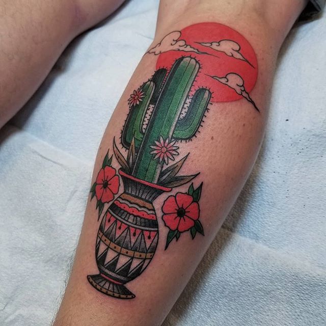 Cactus In A Pot Tattoo