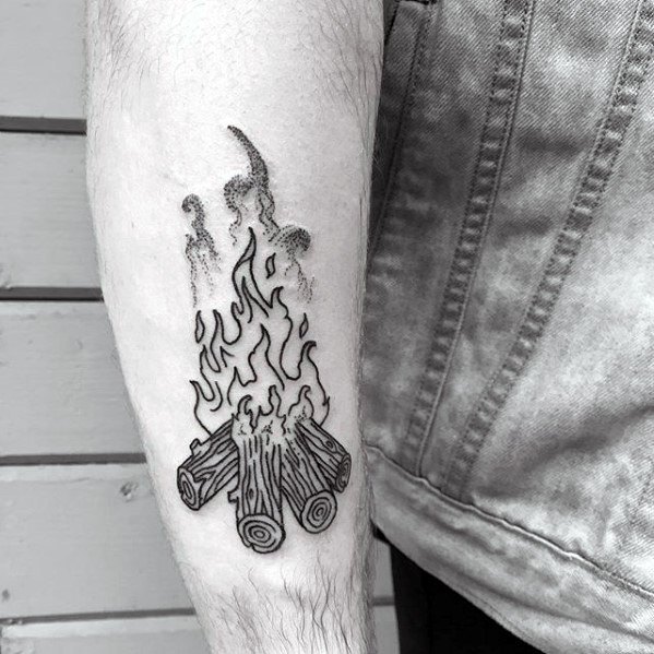 Campfire mens tattoo ideas