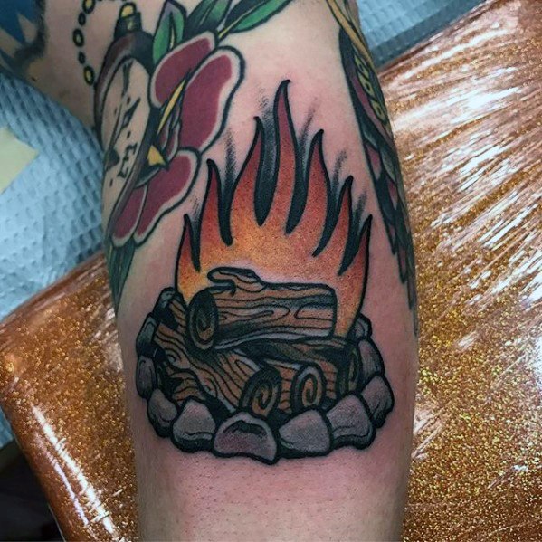 Campfire tattoos for gentlemen