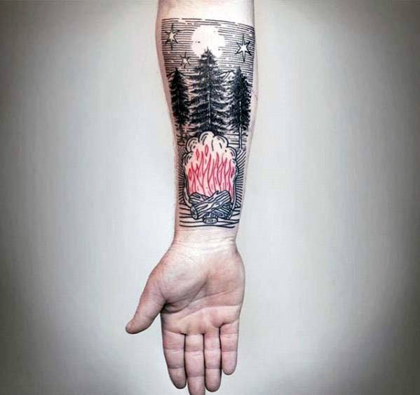Campfire tattoos men