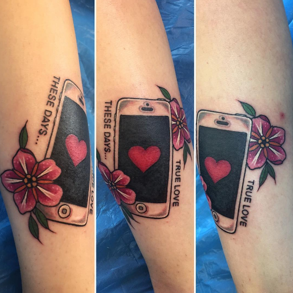 Cellphone Love Tattoo