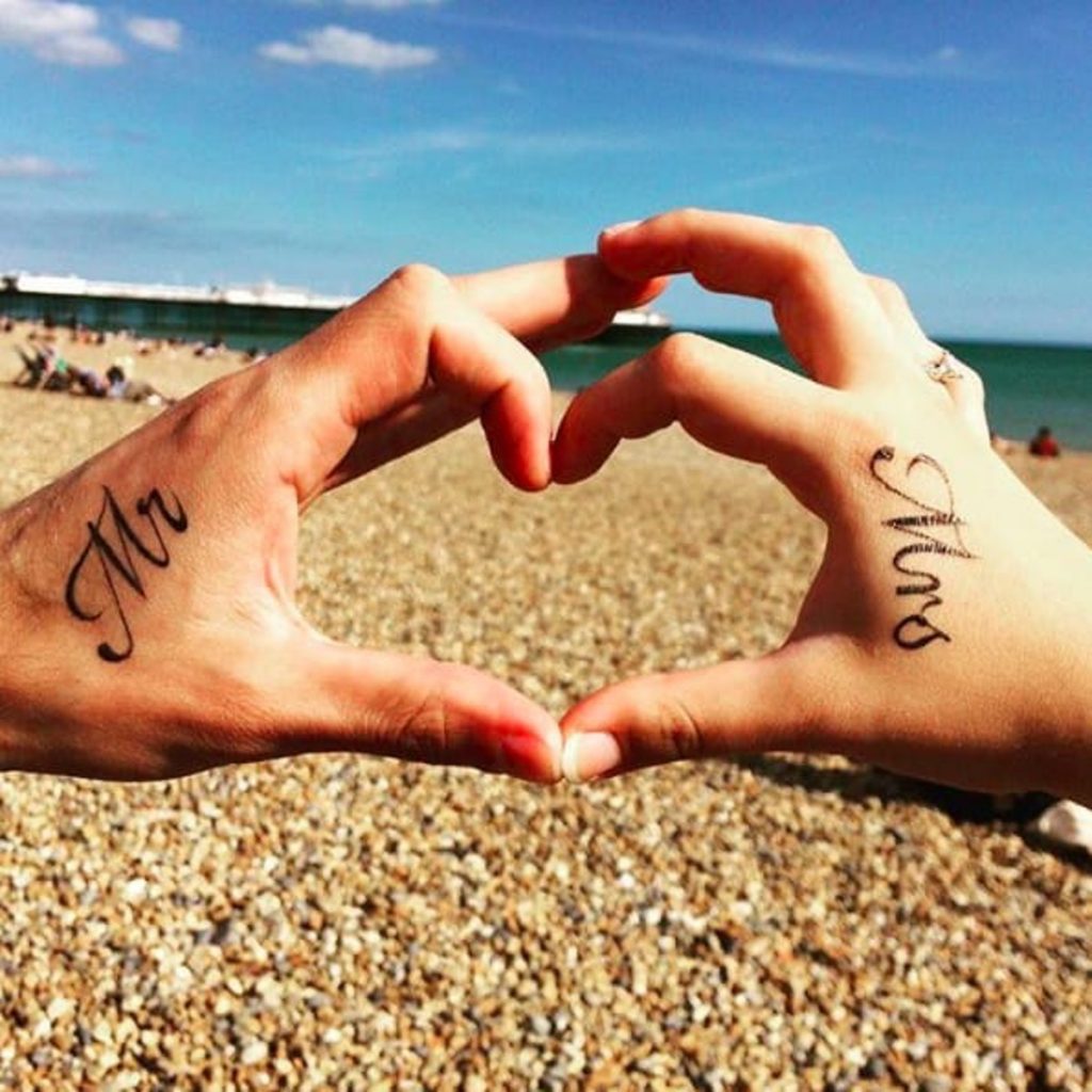 Couple tattoo beach brighton beach