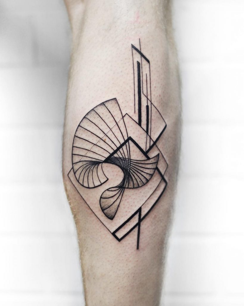Crazy Abstract Lines Tattoo