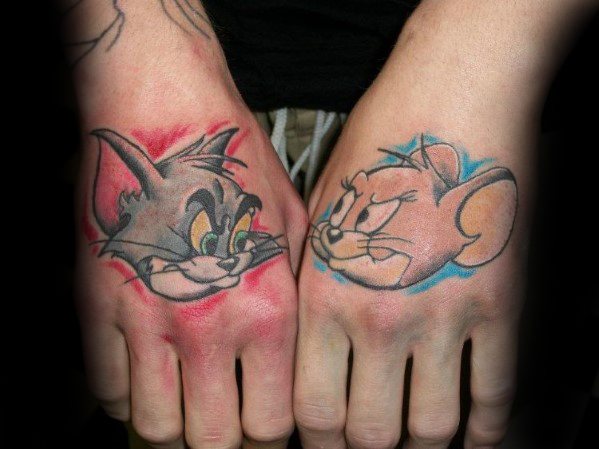 Creative tom and jerry tattoos for men