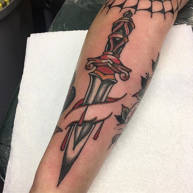 Dagger Stabbed Arm Tattoo Dagger Stabbed Arm Tattoo