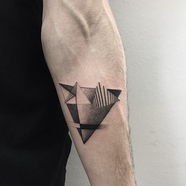 Dotwork Style Geometric Tattoo On The Forearm