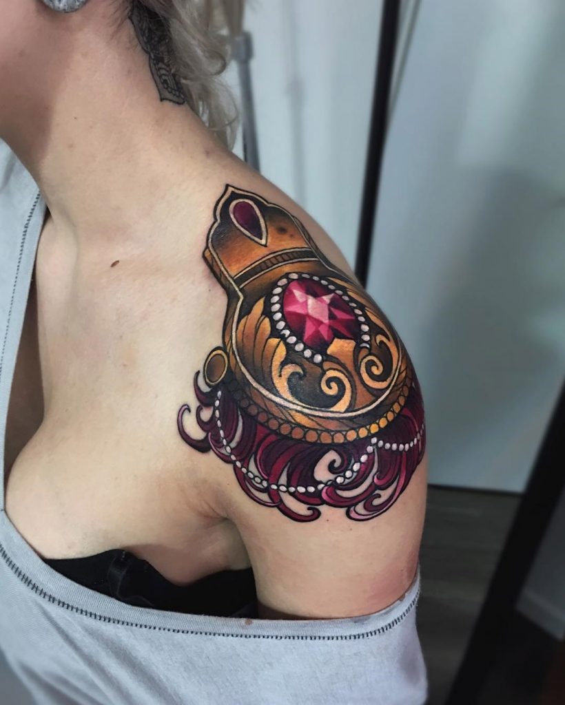 Epaulette Ornamental Shoulder Tattoo