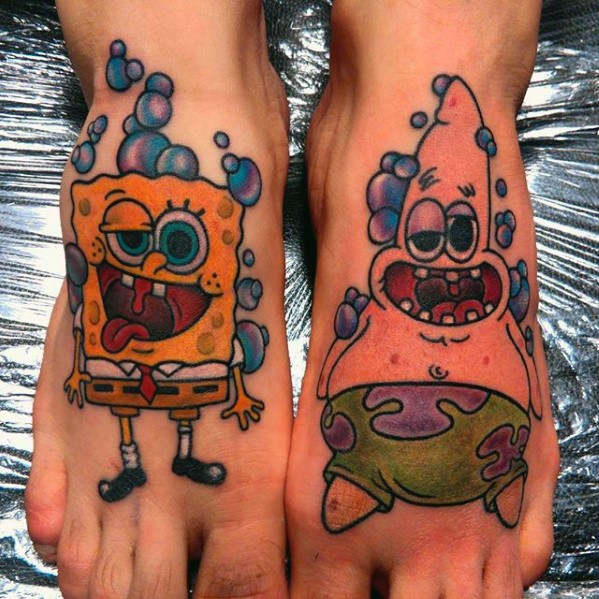 Foot spongebob guys tattoo ideas