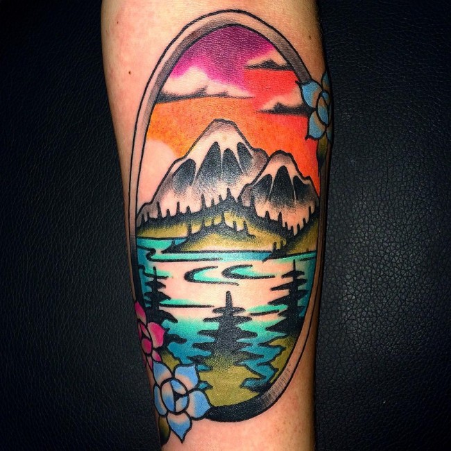 Girl left Arm Attractive Nature Tattoo