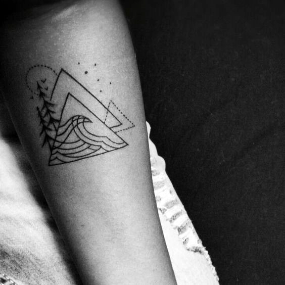 Good mountain wave tattoo designs for men