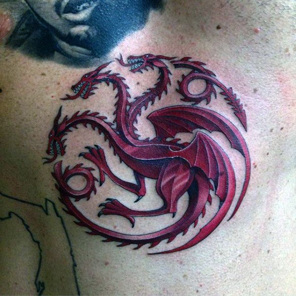 Guy with game of thrones tattoo design