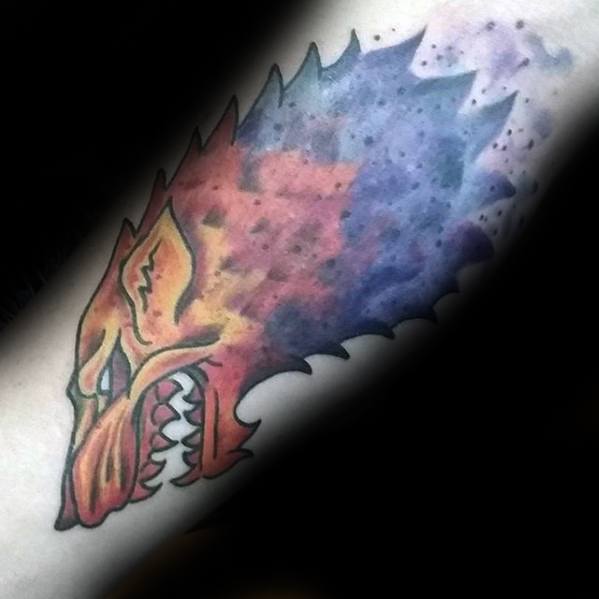 Guys inner arm watercolor game of thrones tattoo design idea inspiration