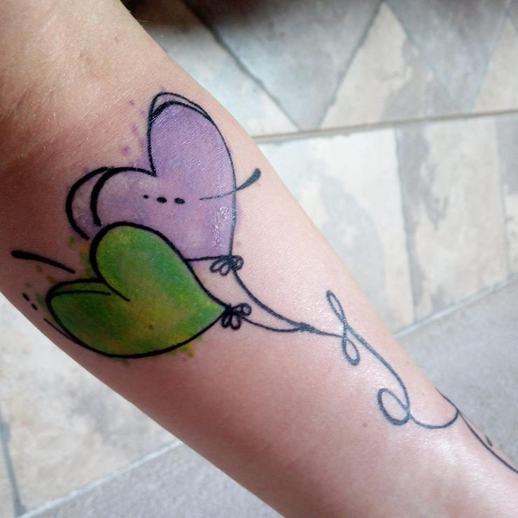Heart Balloons Love Tattoo