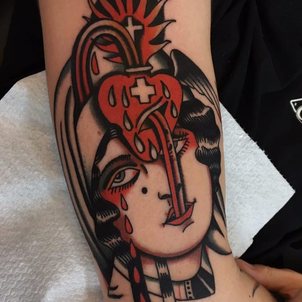 Heart of a Nurse Portrait medical tattoo