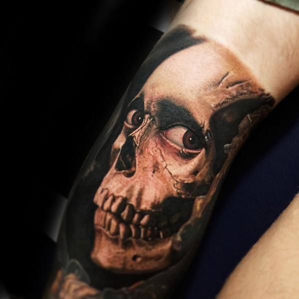 Horror tattoo on men