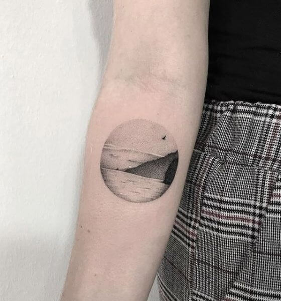 Landscape Blackwork Tattoo