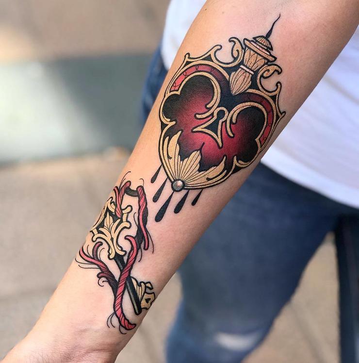 Lock & Key Love Tattoo