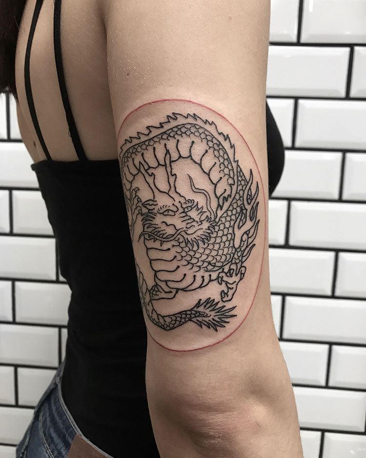 Lovely Dragon Tattoo On The Arm
