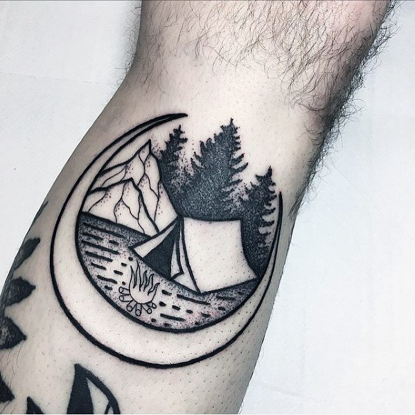 Male campfire tattoo ideas