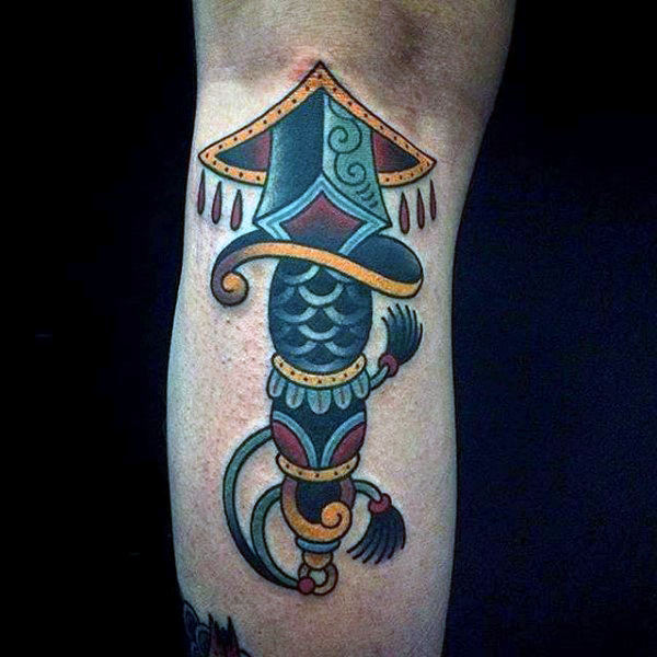 Male lower legs artistic dagger tattoo Male lower legs artistic dagger tattoo