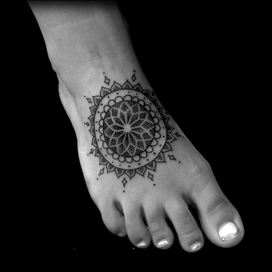 Mandala Foot Tattoo