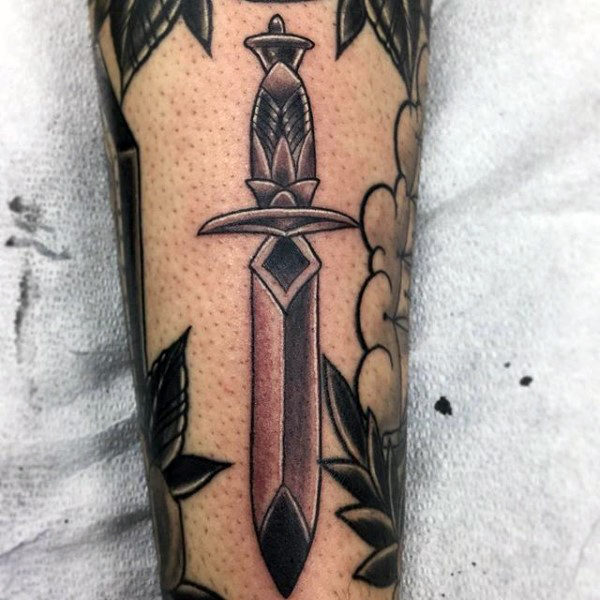 Masculine forearm dagger tattoo for men Masculine forearm dagger tattoo for men