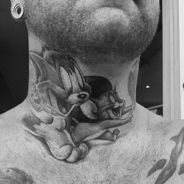 Masculine tom and jerry tattoos for men