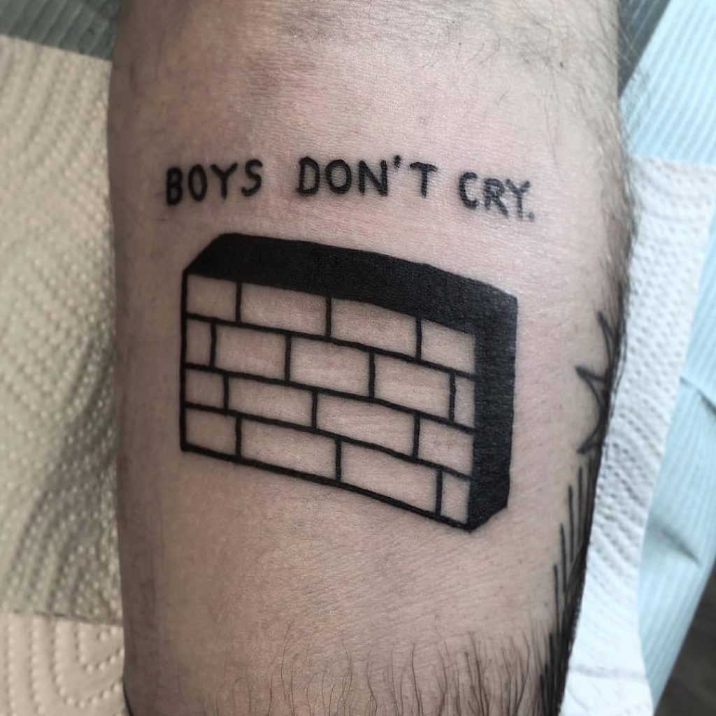 Minimalist Brick Wall Tattoo
