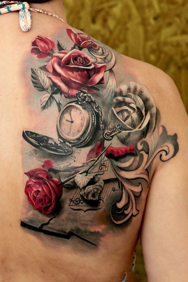 Music & Roses Tattoo