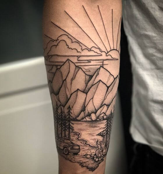 Nature-inspired Blackwork Tattoo