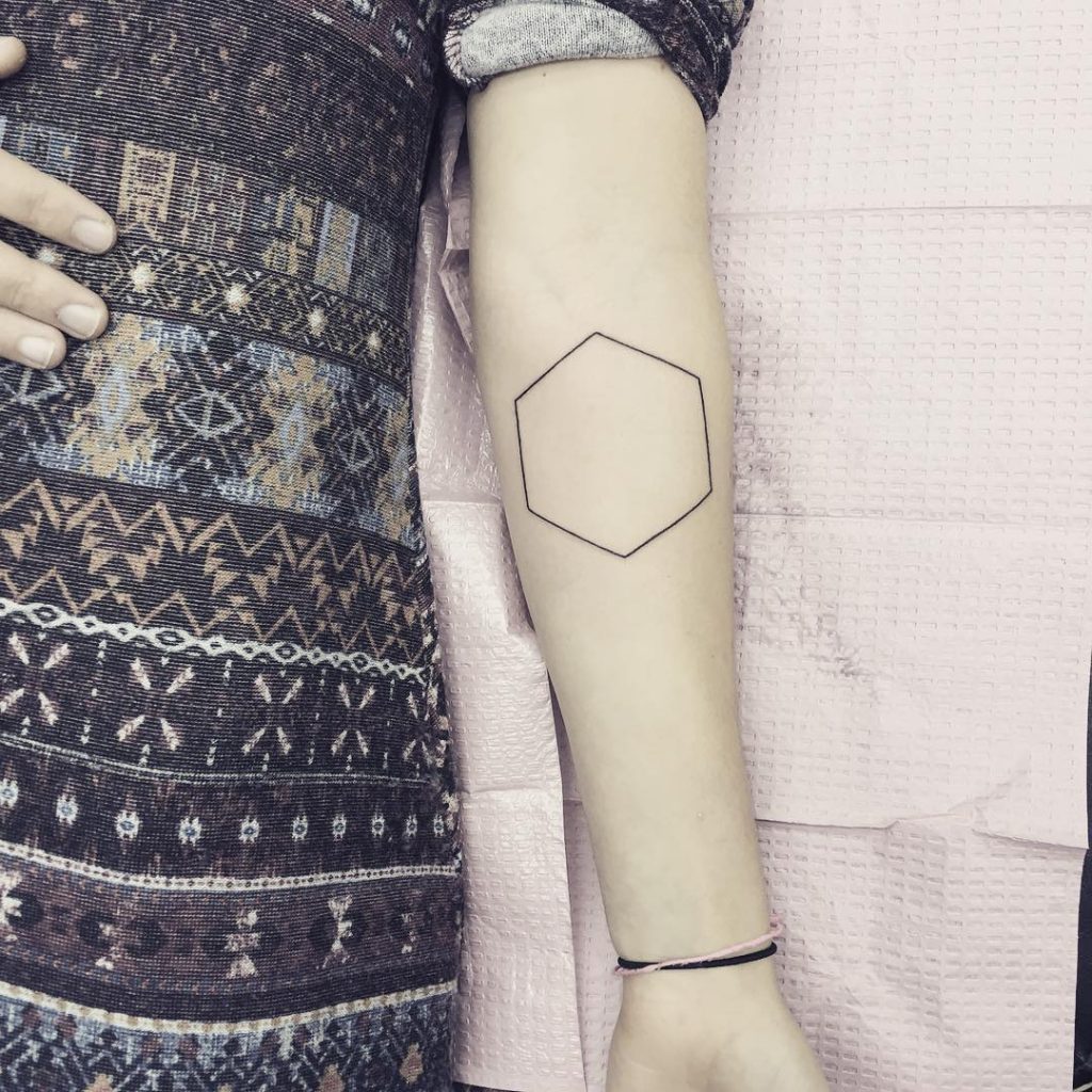 Outline Honeycomb Tattoo