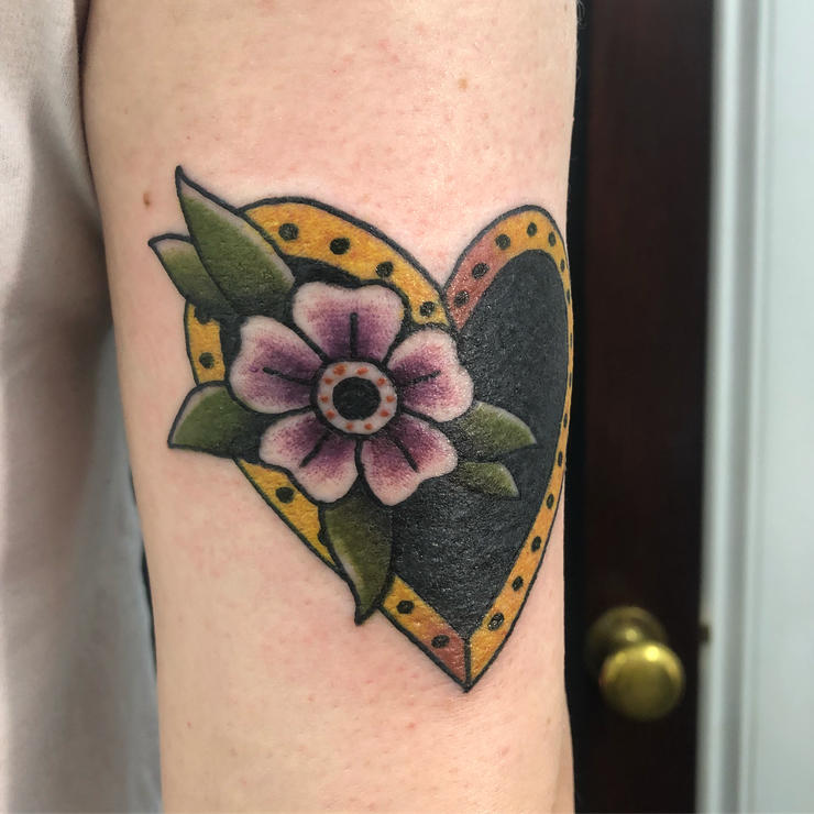 Purple Flower Love Tattoo