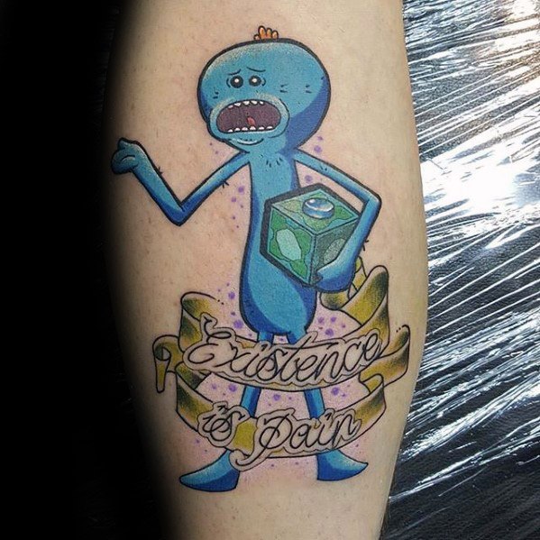 Rick and morty mens tattoo cartoon design