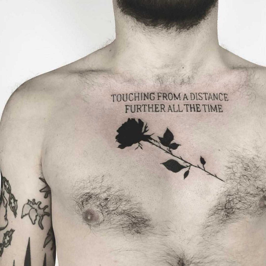 Rose And Quote Tattoo