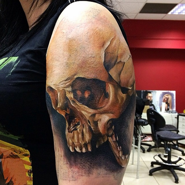 Skull Shoulder Tattoo
