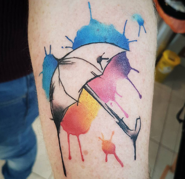 Sldn arm umbrella watercolor tattoo Sldn arm umbrella watercolor tattoo