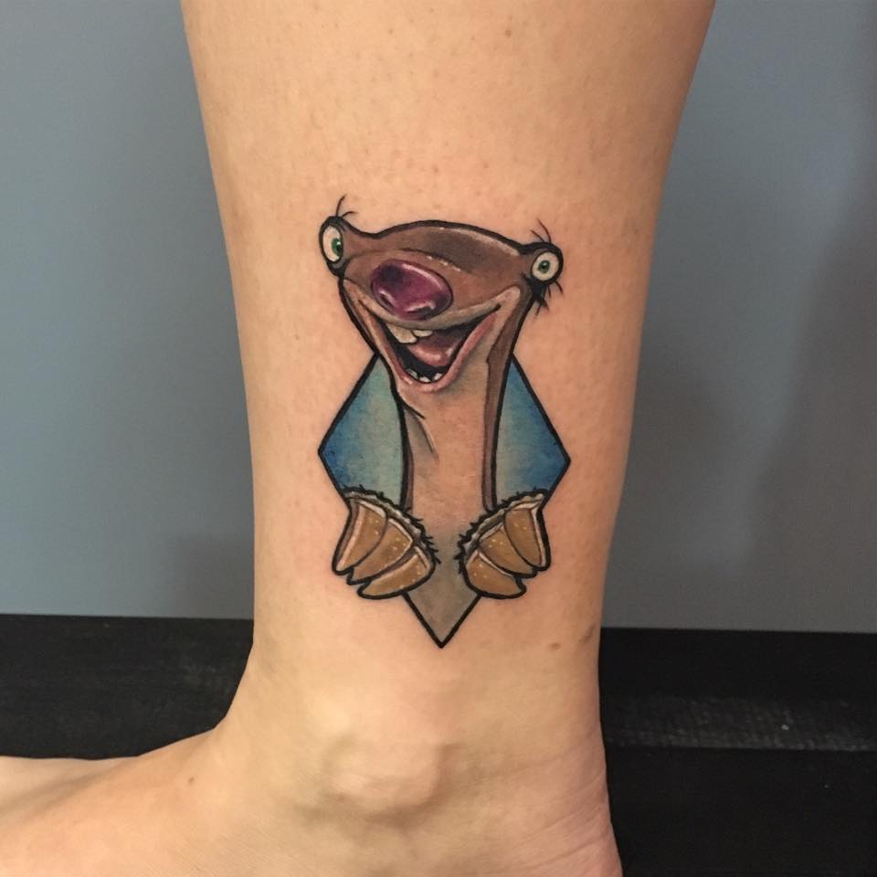 Smart Frog Cartoon On Lower Leg Smart Frog Cartoon On Lower Leg