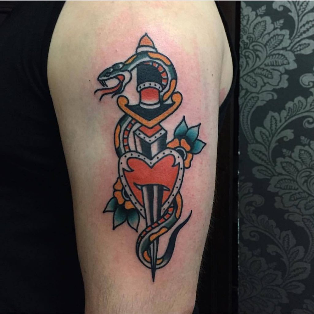 Snake And Dagger Tattoo