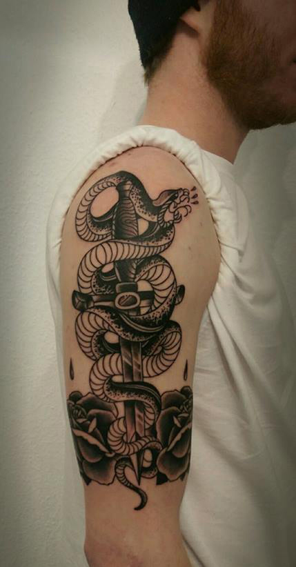 Snake & Dagger Tattoo