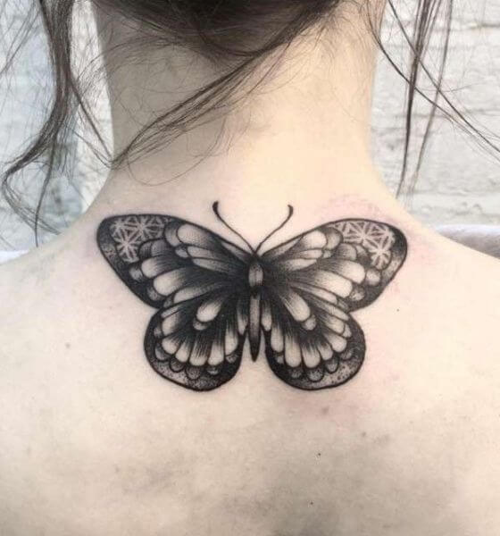 Stunning Blackwork Butterfly Tattoo